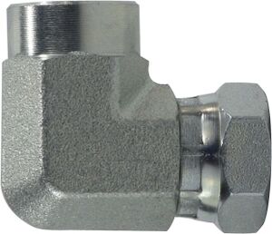 12FP-16FPX90 3/4" Female NPTF Pipe to 1" Female NPSM Swivel 90° Coupler