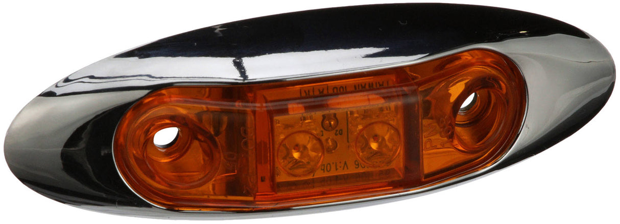 V168XA Mini Surface-Mount Clearance/Side Marker Light, 12 Volt; amber kit w/ bezel; Viz Pack