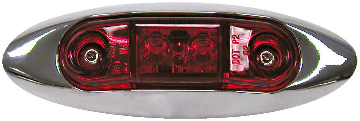 168XR-MV Mini Surface-Mount Clearance/Side Marker Light, Multi-volt; red kit w/ bezel; poly bag