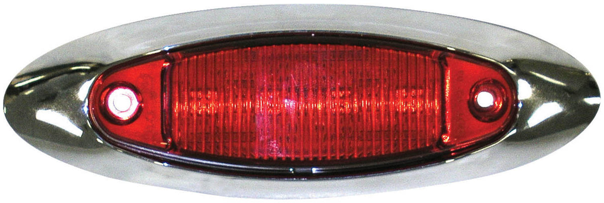 178XR-MV Oval Surface-Mount Clearance/Side Marker Light, Multi-volt; red kit w/ bezel; poly bag