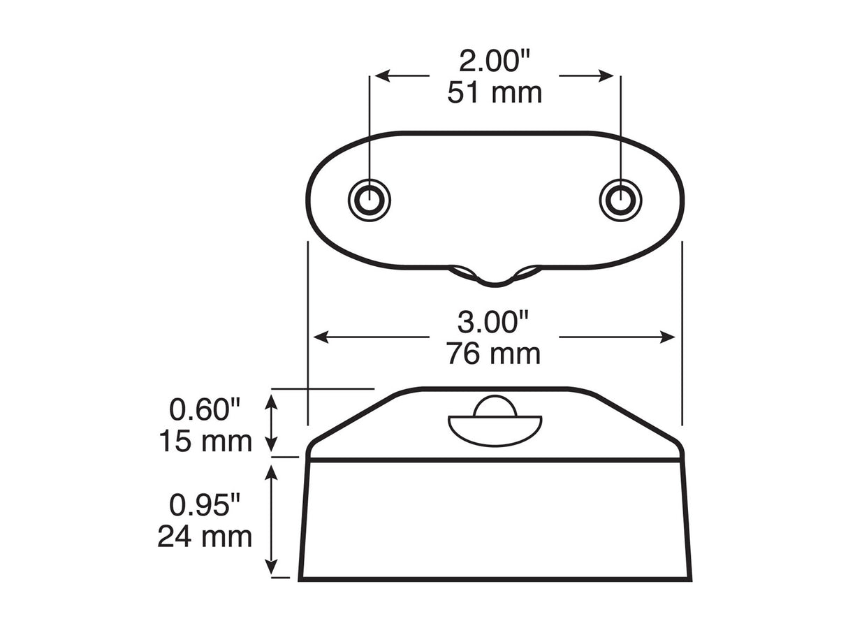 290C Single Diode License Light; 12 Volt, top, stripped; poly bag
