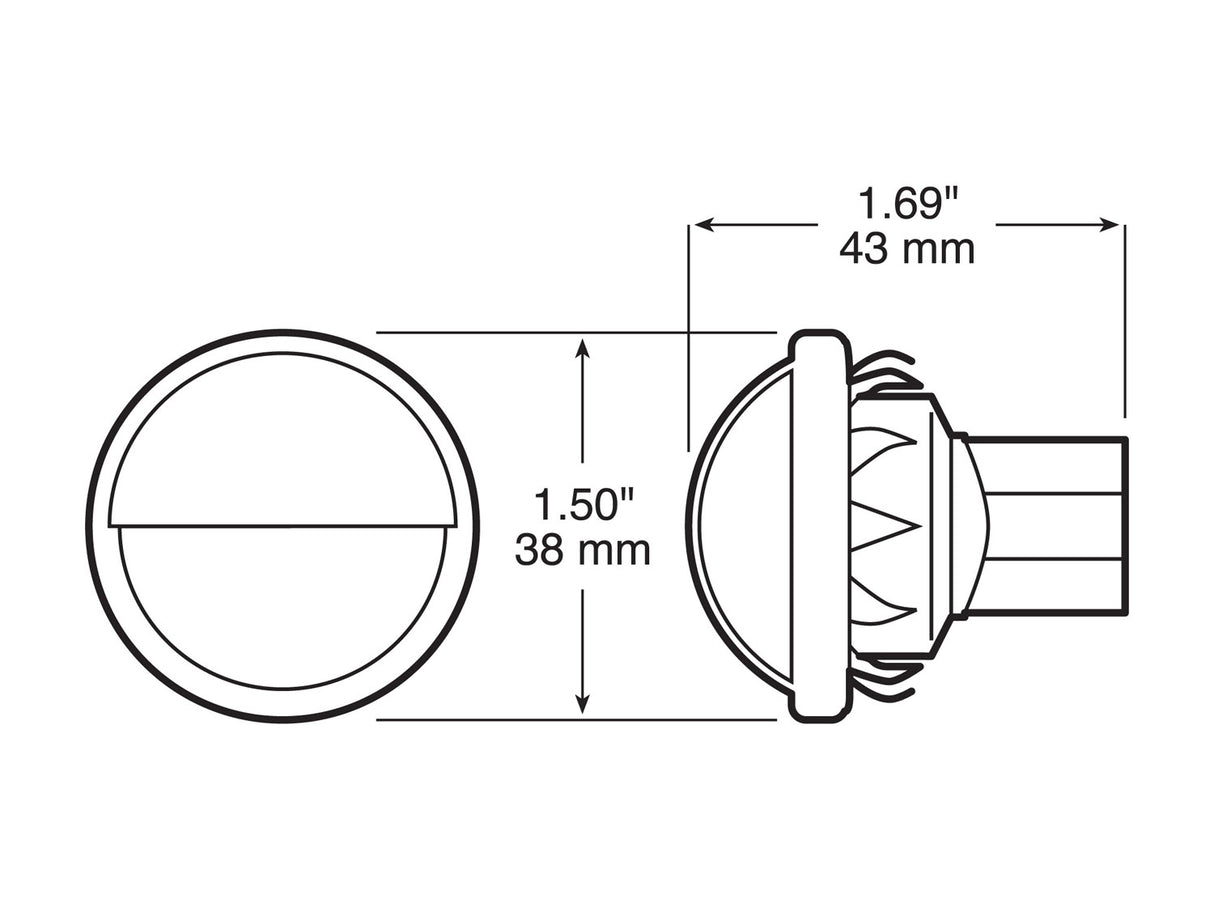 V298C Chrome License & Utility Light; stripped leads; Viz Pack