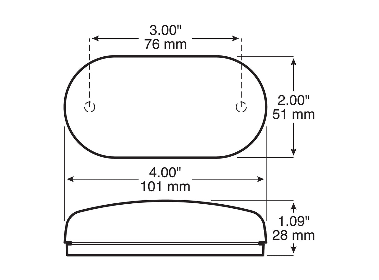 V135A Oval PC-Rated Clearance/Side Marker Light; amber; Viz Pack