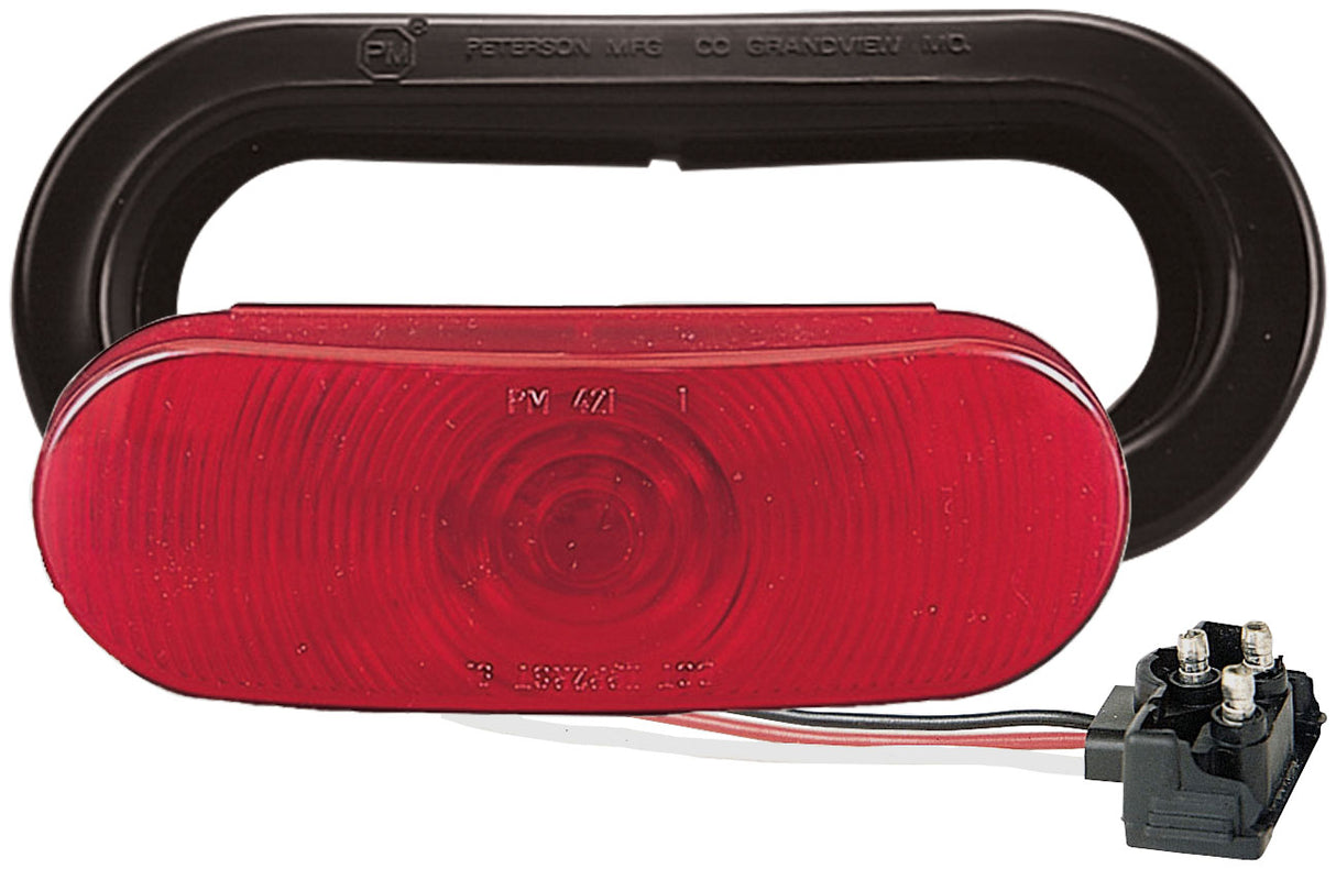 V421KR Sealed Oval Grommet Mount Stop / Turn / Tail Light; red kit; Viz Pack