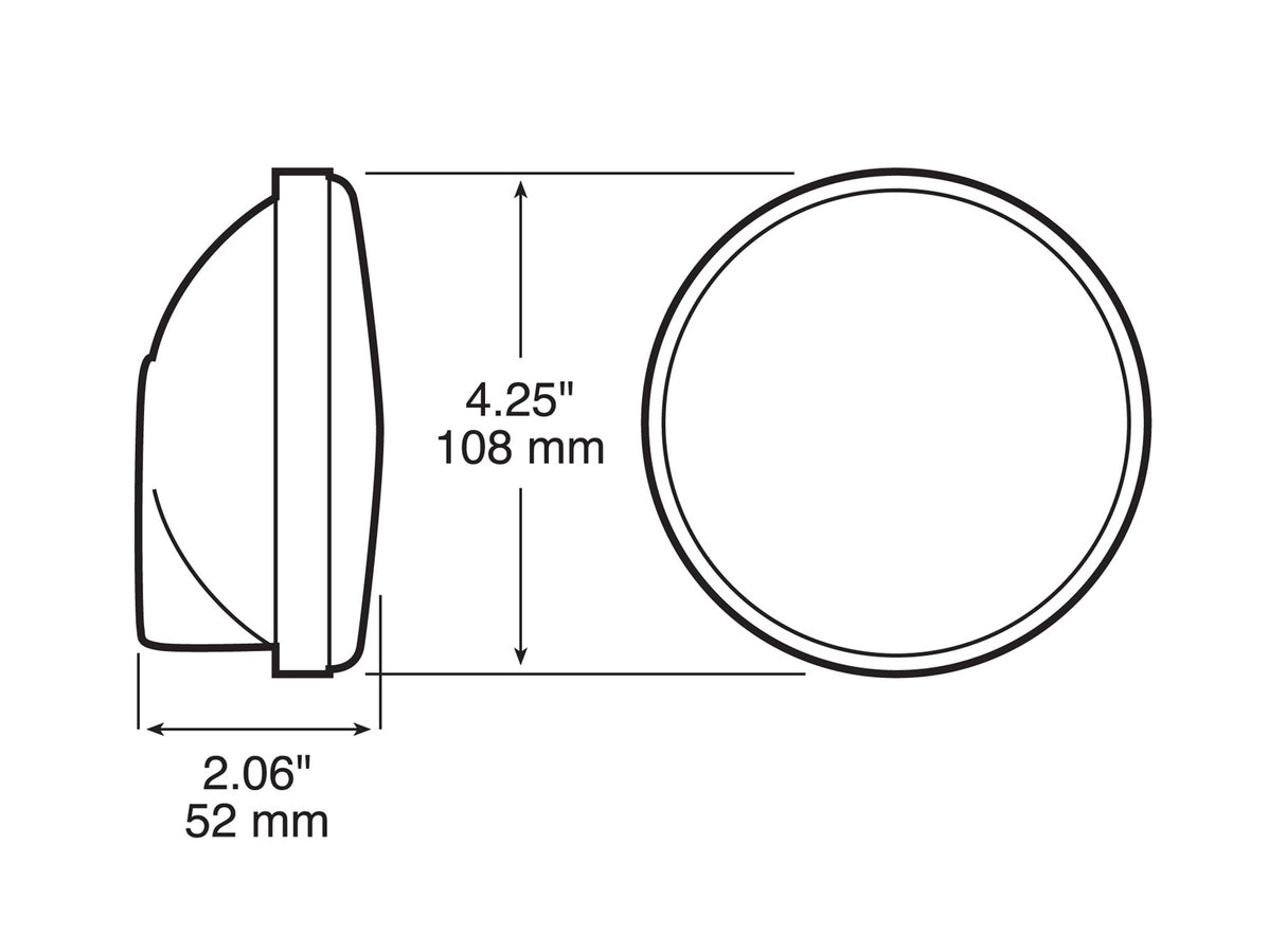 426KR 4 inch Round Stop / Turn / Tail Light; red kit; poly bag