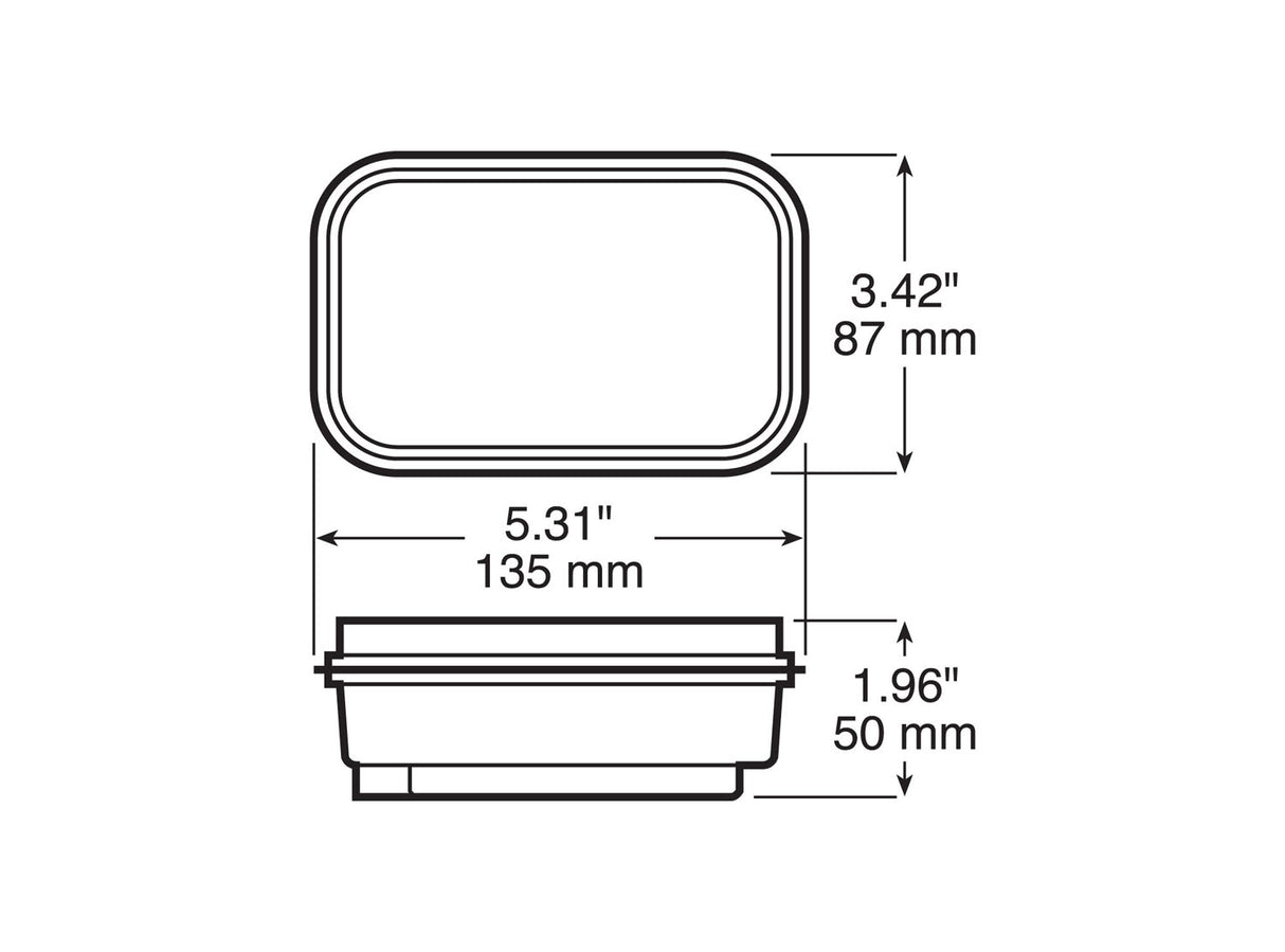 450KR Sealed Rectangular Stop / Turn / Tail Light; red kit; poly bag