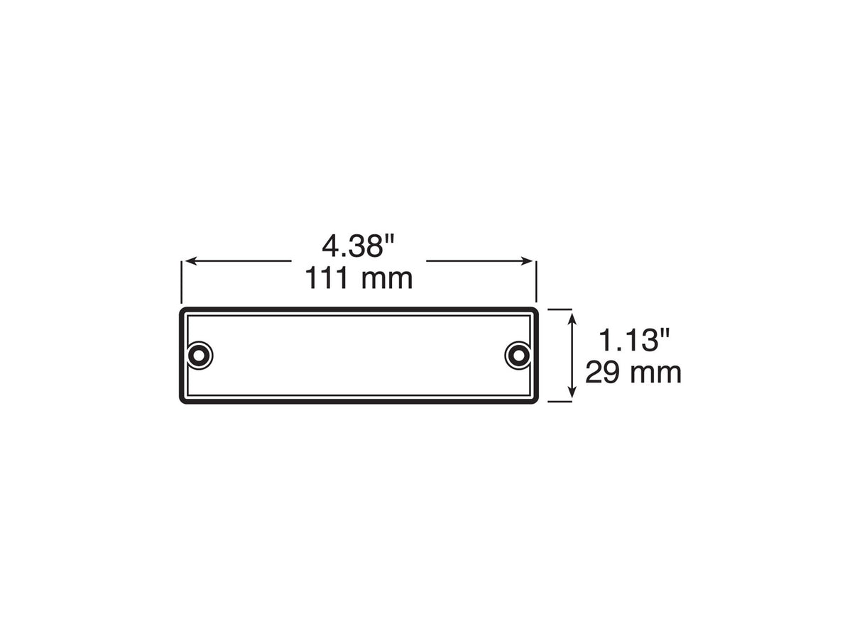 V487R Compact Rectangular Reflector; red; Viz Pack