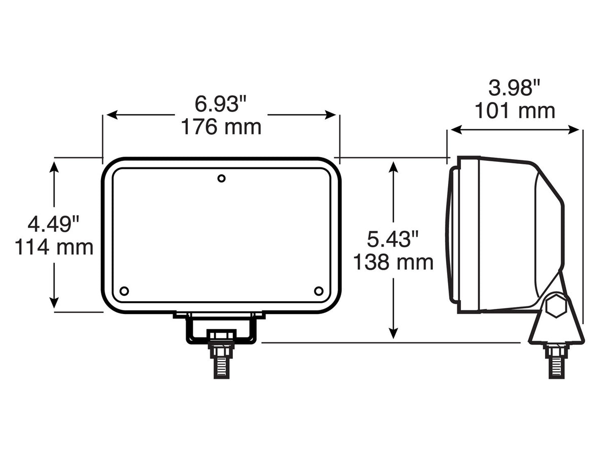V504HT 4.5 inch X 7 inch Tractor & Work Light; trapezoid; Viz Pack