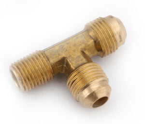 51X6X6X6 3/8" Brass Male SAE x 3/8" Male NPTF x 3/8" Male SAE Run Tee