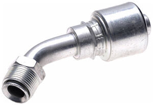 6G-4MIX45 Gates MegaCrimp Hydraulic Coupling SAE Male Inverted Flare Swivel 45° Bent Tube