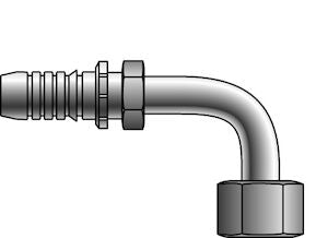 6GS-6FJX90L Gates GlobalSpiral GS Couplings Female JIC 37° Flare Swivel 90° Bent Tube Long