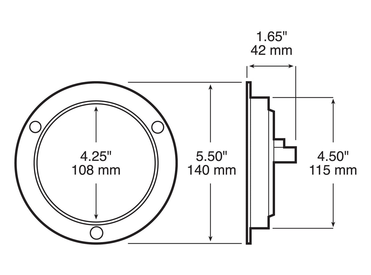 824C-7 Lumen X ® PL3 4 inch Round Back-Up Light; flange; poly bag