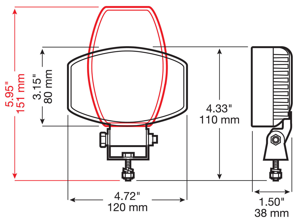 V919-MV 3.25 inch X 4.75 inch Work Light; oval; Viz Pack