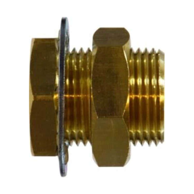 1346 3/8" Brass Female NPTF x 1-1/4" Long Bulkhead Union