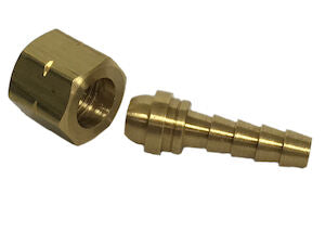 HN54X4X6 1/4" Brass Hose Barb x 3/8" Welding Hose Thread LH