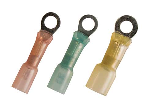 JT&T 16-14 AWG Blue - Stud #10 - Heat Shrink Insulated Crimp Seal Rings