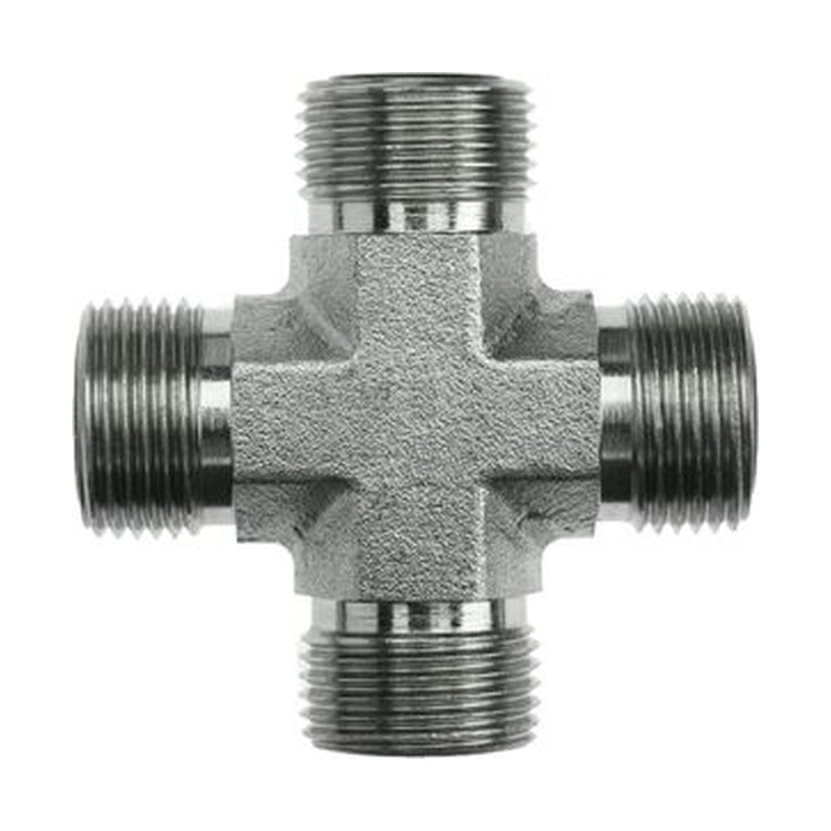 4MFFOR-CROSS 1/4" Male Flat Face O-Ring Union Cross