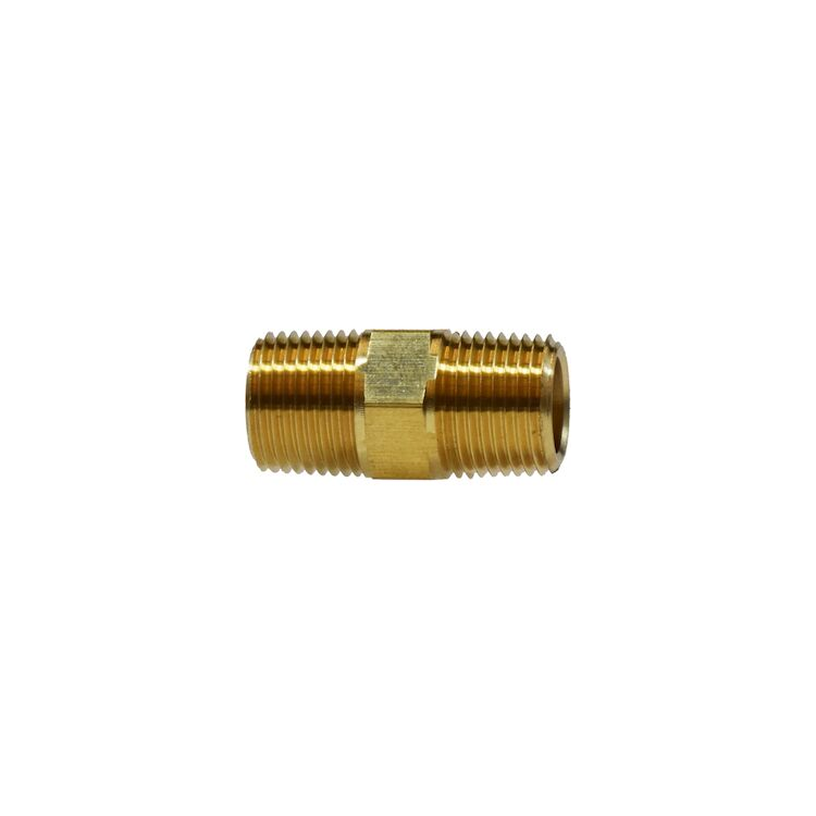 3325X4 1/4″ Brass Male NPTF x 1/4″ Male NPTF Hex Nipple
