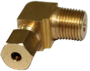 P69X2X1 Brass 1/8 Air Brake Compression - 1/16 Male NPT 90