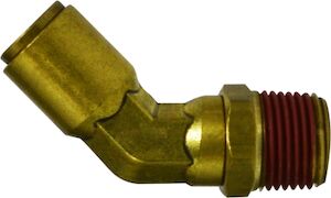 PTCX-DOT-54X6 Brass 3/8 PTC - 1/4 Male NPT Swivel 45 DOT