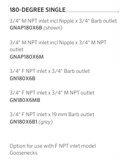 Senninger 180º Single Gooseneck