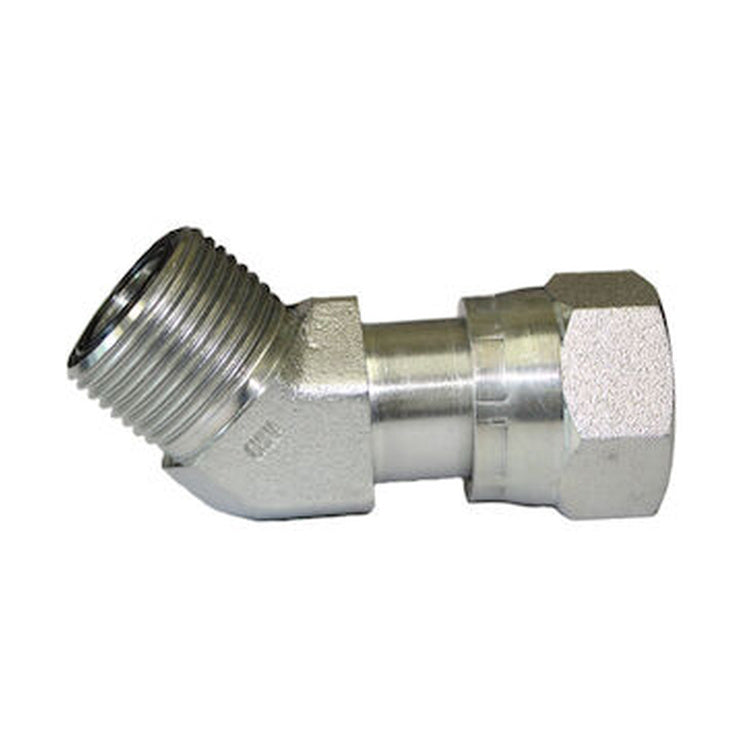 4MFFOR-4FFORX45 1/4″ Male Flat Face O-Ring x 1/4″ Female Flat Face O-Ring Swivel 45