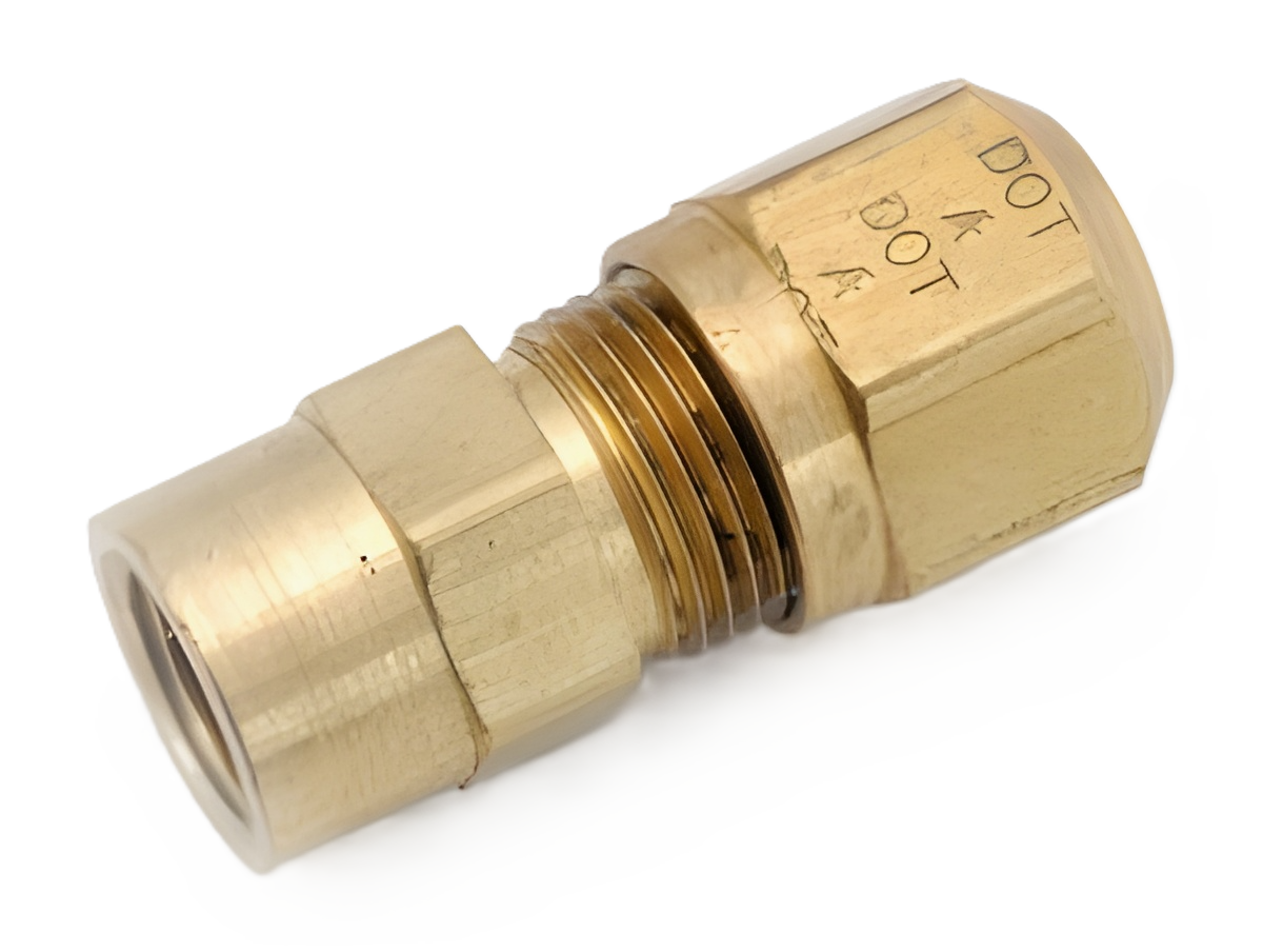 1468X4X6 Brass 1/4 Air Brake Compression - 3/8 Male NPT