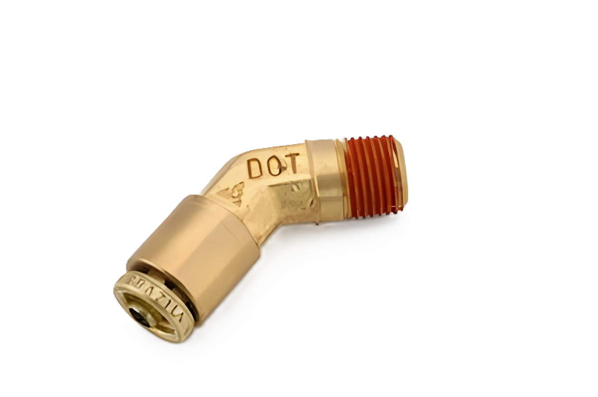 PTC-DOT-54X6 Brass 3/8 PTC - 1/4 Male NPT Rigid 45 DOT