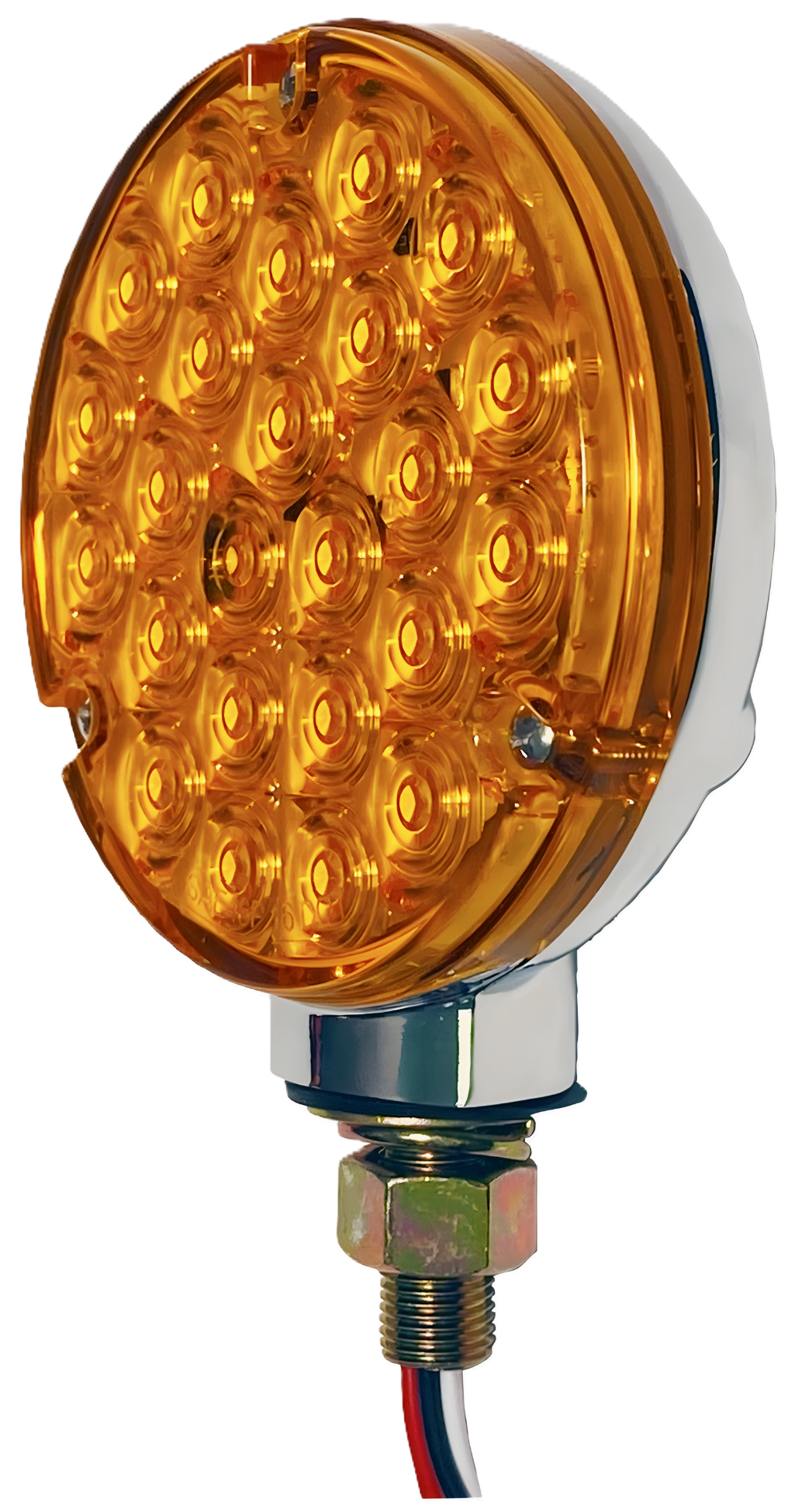 V339A Single-Face Round Park & Turn Light; amber, stripped; Viz Pack