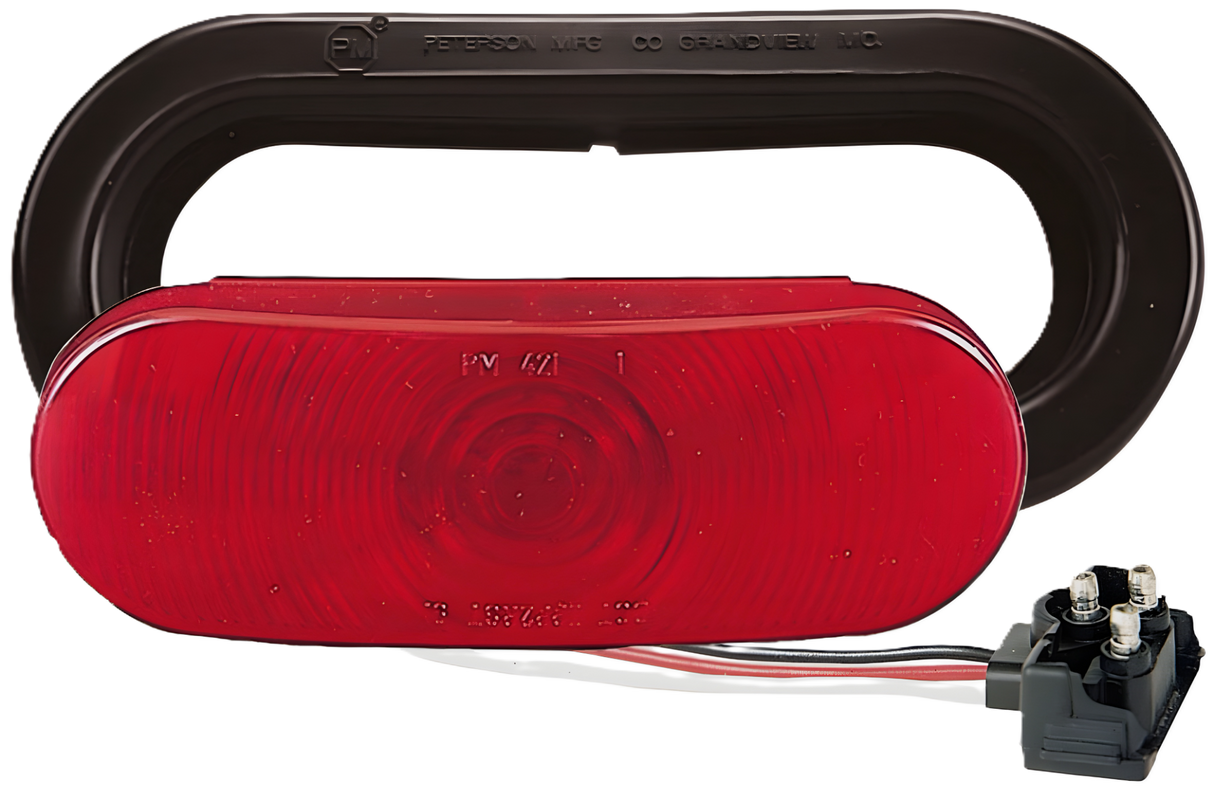 421KR Sealed Oval Grommet Mount Stop / Turn / Tail Light; red kit; poly bag