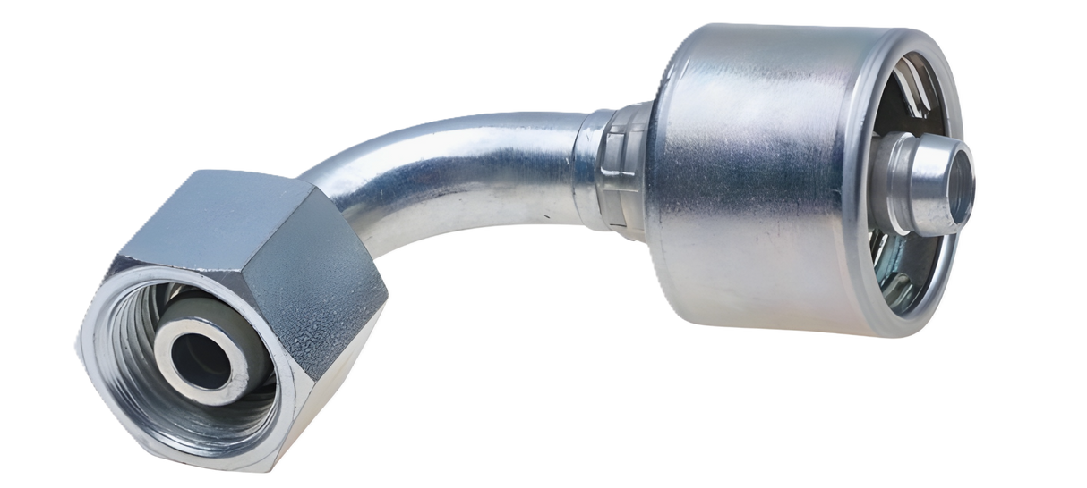 6G-12FDHORX90 Gates MegaCrimp Hydraulic Couplings Female DIN 24° Cone Swivel Heavy Series With O-Ring 90° Bent Tube