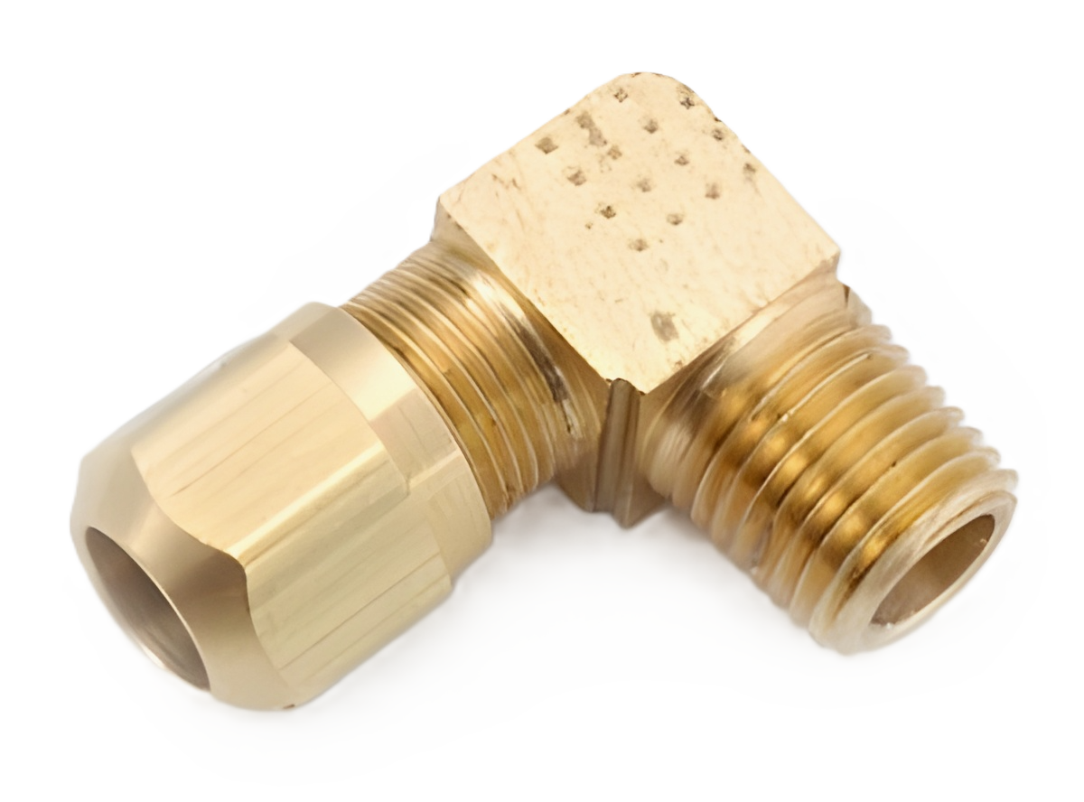 1469X8 Brass 1/2 Air Brake Compression - 3/8 Male NPT 90