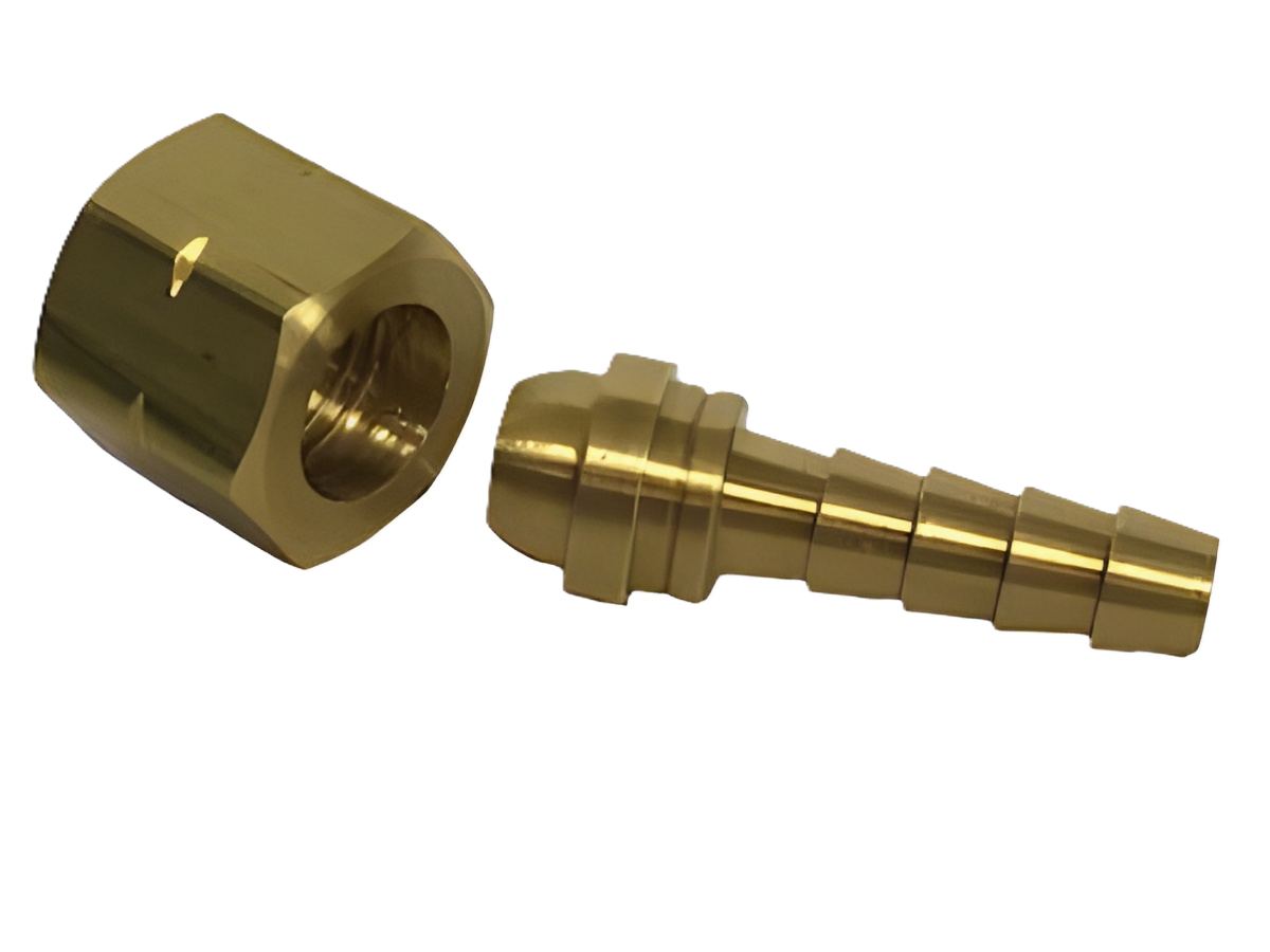 HN54X4X6 1/4" Brass Hose Barb x 3/8" Welding Hose Thread LH