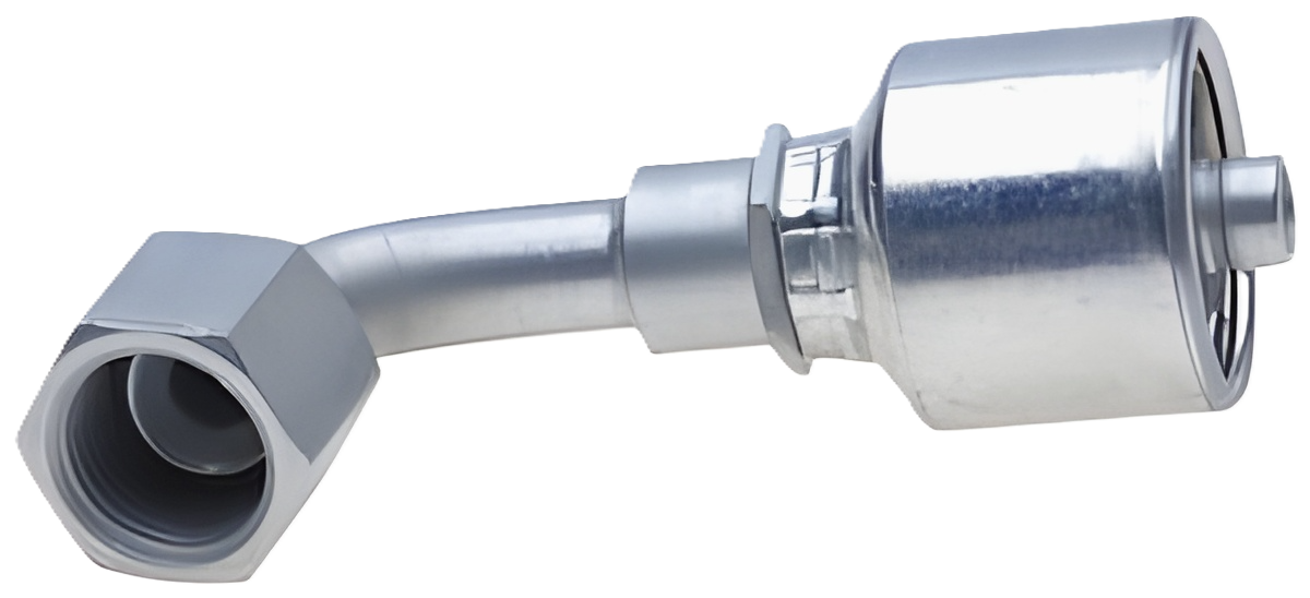 8G-10FSX90-031 Gates MegaCrimp Hydraulic Coupling Female SAE 45° Flare Swivel 90° Bent Tube