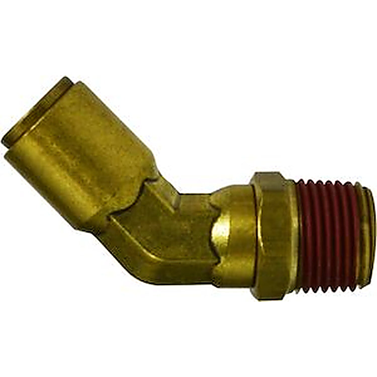 PTCX-DOT-54X4X4 Brass 1/4 PTC - 1/4 Male NPT Swivel 45 DOT