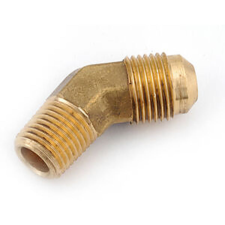 54X8X8 1/2" Brass Male SAE x 1/2" Male NPTF Elbow 45