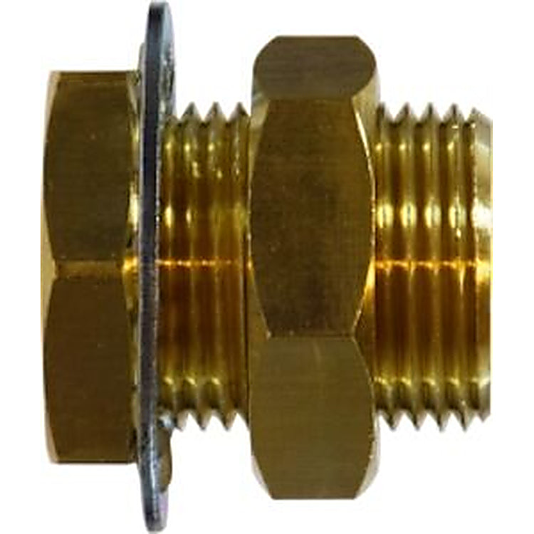 129-2 1/8" Brass Female NPTF x 1-1/2" Long Bulkhead Union