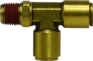 Push To Connect DOT - Male NPTF Swivel - Push to Connect DOT Brass Run Tee - Nylon Tubing