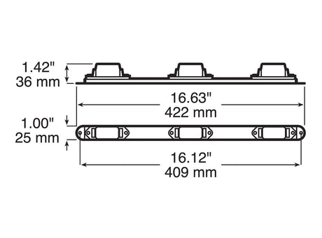 V107-3R Mini Light Bar; red; Viz Pack