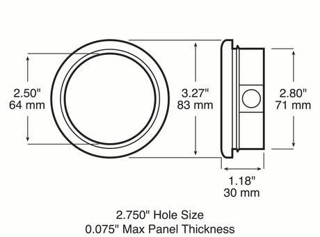 143-18 2 1/2 inch Mounting Grommet; open back; poly bag
