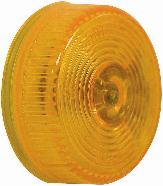 146A 2 inch Round PC-Rated Clearance/Side Marker Light; amber; poly bag