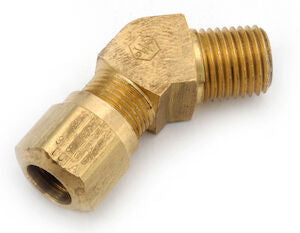 1480X8X8 Brass 1/2 Air Brake Compression - 1/2 Male NPT 45