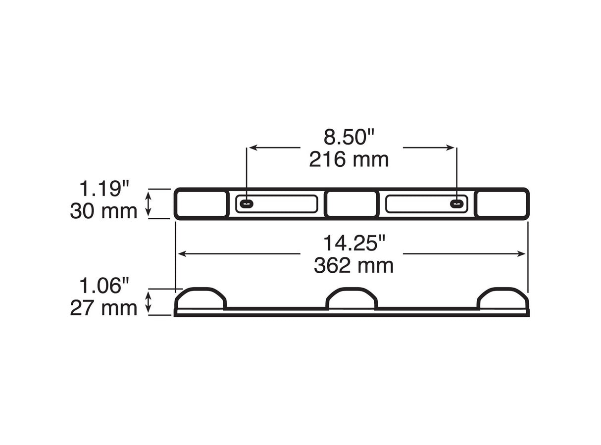 V191-3RL Identification Light Bar; red; Viz Pack