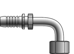 16GS-20FFORX90L Gates 1 GlobalSpiral x 1-1/4 Female Flat Face Swivel 90 Long