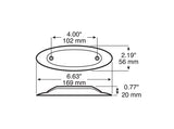 178XA-MV Oval Surface-Mount Clearance/Side Marker Light, Multi-volt; amber kit w/ bezel; poly bag
