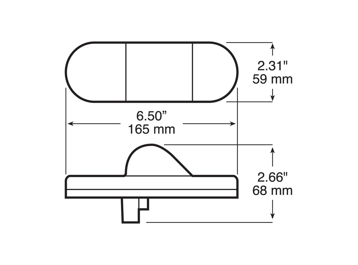 V351A Lumen X ® PL3 Oval Auxiliary Mid-Turn Light w/ Reflex; grommet; Viz Pack