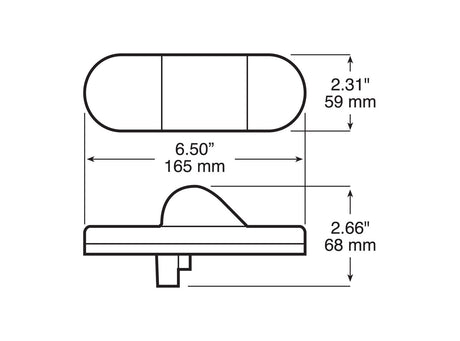 V351A Lumen X ® PL3 Oval Auxiliary Mid-Turn Light w/ Reflex; grommet; Viz Pack