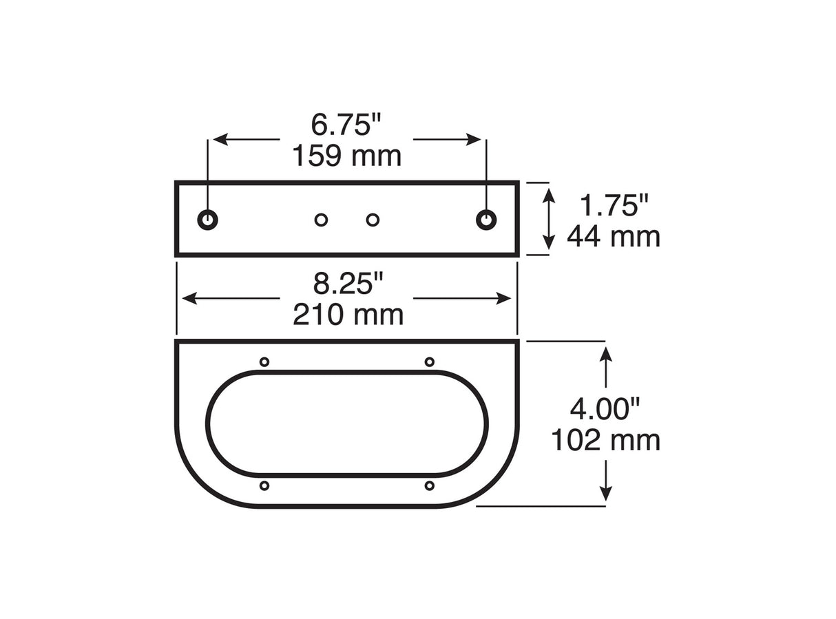 421-09 Right-Angle Mounting Bracket; black oval; each
