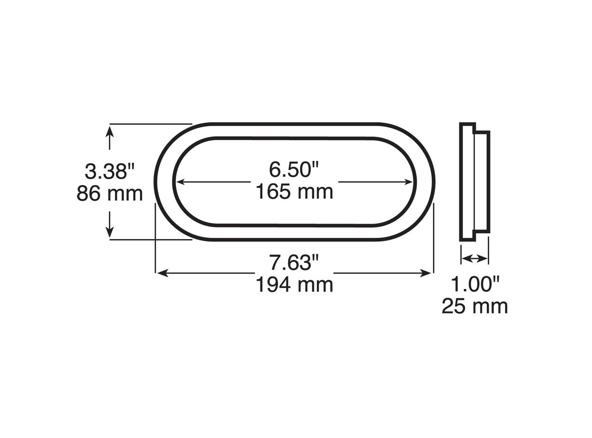 421-18 Oval Mounting Grommet; black oval; poly bag