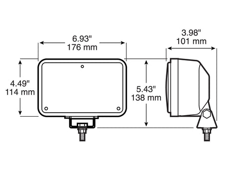 V504HT 4.5 inch X 7 inch Tractor & Work Light; trapezoid; Viz Pack